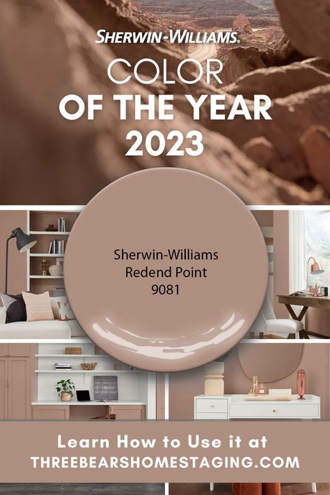 Sherwin Williams 2023, Redend Point, Coordinating Paint Colors, 2023 Color Of The Year, Birth Colors, 2023 Nail, Sherwin Williams Colors, House Color Palettes, 2023 Color