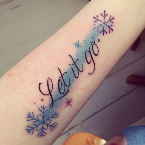 Disney Frozen Tattoo Ideas, Let It Go Tattoo Ideas, Let It Go Tattoo, Frozen Tattoo, Simple Tattoo With Meaning, Daisy Tattoo Designs, Go Tattoo, Snow Flake Tattoo, Special Tattoos