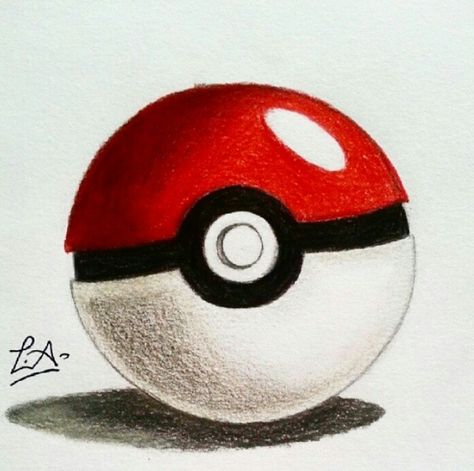 Pokeball drawing I drew using Fabercastell coloured pencils. Pokeball Drawing, Ball Sketch, Easy Pokemon Drawings, Art For Kids Hub, Pokemon Sketch, Pokemon Ball, Prismacolor Art, Sailing Art, Ball Drawing