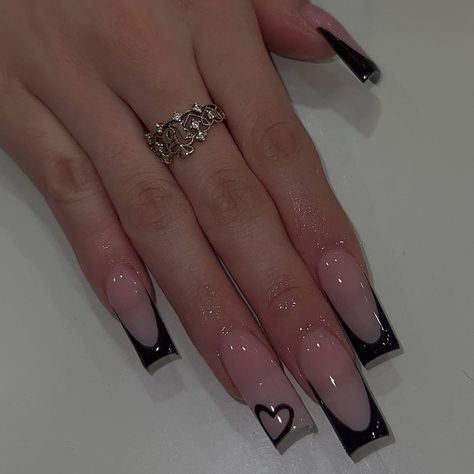 Image Nails, Black Acrylic Nails, Easy Nails, Acrylic Nails Coffin Pink, Black Nail Designs, Long Square Acrylic Nails, Unique Acrylic Nails, Acrylic Nails Coffin Short, Pink Acrylic Nails