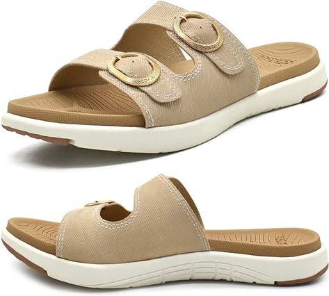 Amazon.ca : walking sandals women comfort Arch Support Sandals, Ladies Slides, Orthopedic Sandals, Slides For Women, Comfy Sandals, Women Slides, Slides Women, Stylish Sandals, Slides Sandals