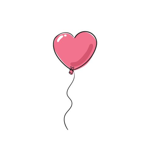 Ballon Drawing, Balloon Tattoo, Drawing Line Art, Line Art Images, Balloon Clipart, The Art Of Storytelling, Balloon Shapes, Heart Drawing, Bead Embroidery Patterns