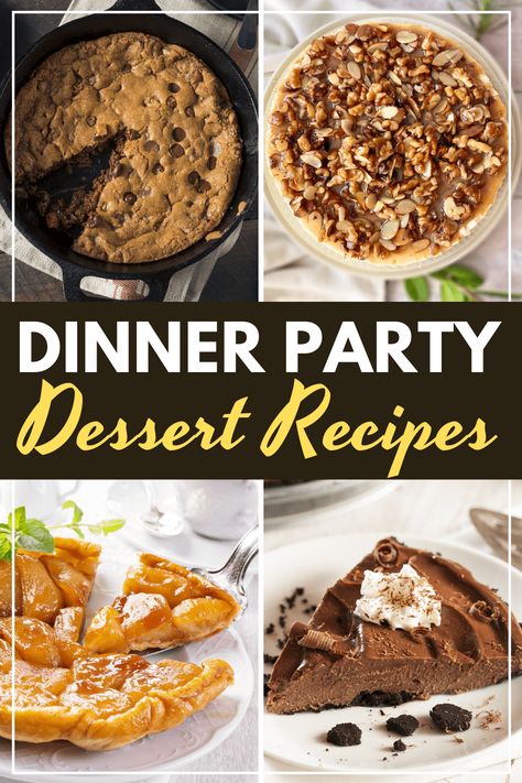 These dinner party desserts will make you the hostess with the mostess! From cakes to pies, to brownies and cupcakes, these recipes will leave your guests delighted. Easy Dinner Party Desserts, Dinner Party Dessert, Christmas Dinner Desserts, Dinner Party Desserts, Baking Secrets, Dessert Candles, Impressive Recipes, Easy To Make Desserts, Dinner Party Recipes