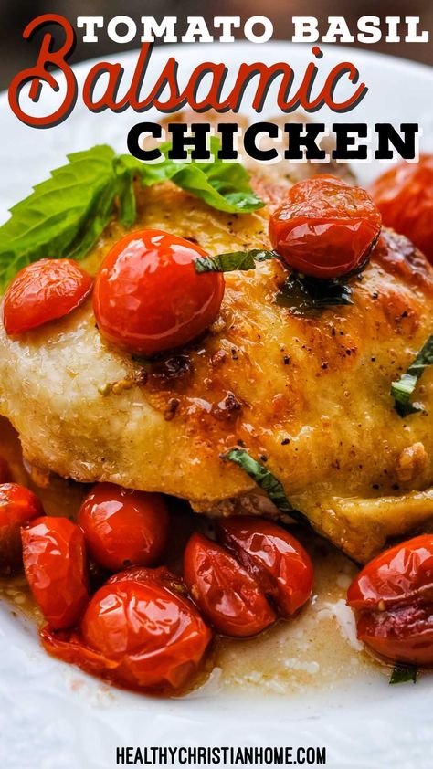 Tomato Balsamic, Balsamic Chicken Thighs, Juicy Chicken Thighs, Butternut Squash Pizza, Tomato Basil Chicken, Sabbath Quotes, Cherry Tomato Recipes, Chicken Dishes Easy, Fresh Breakfast