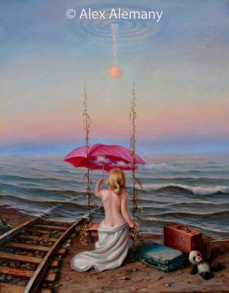 ALEX ALEMANY Alex Alemany, Rain Art, Creation Photo, Feminine Art, Nature Paintings, Line Drawing, Surrealism, Fashion Art, Beautiful Homes