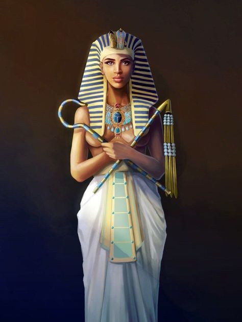 Crook And Flail, Ancient Egypt Women, Ancient Royalty, Egyptian Wall Art, Ancient Egypt Projects, Ancient Egypt Fashion, Goddess Bastet, Ancient Egyptian Jewelry, Egypt Fashion