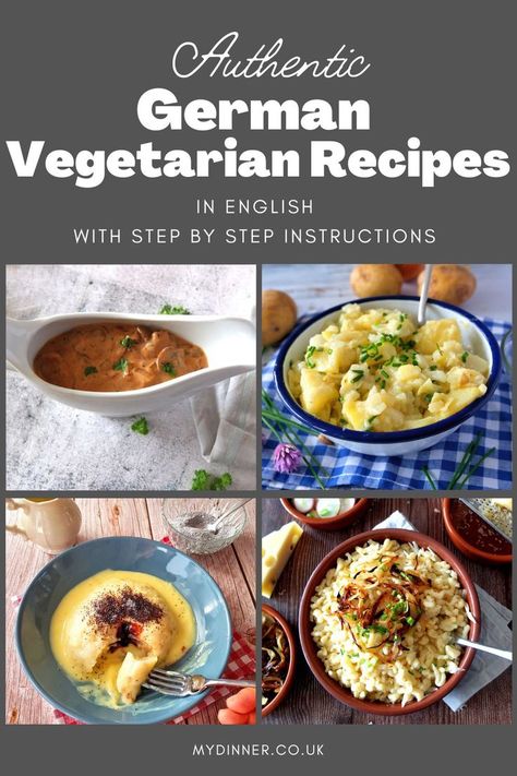 German vegetarian dishes German Recipes Dinner, German Recipes, Vegetarian Dinners, English Food, Vegetarian Meals, German Food, Vegetarian Recipes Dinner, Vegetarian Food, Vegetarian Dinner