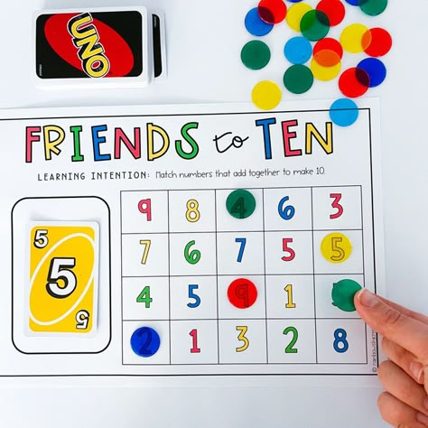 10 Games you can Repurpose for Learning Make 10 Math Games, Kindergarten Addition Games, Math Games With Uno Cards, Addition Games For Kindergarten, Addition To 10 Games, Easy Math Games For Kindergarten, Making 10 Games, Math Games For First Grade, Making 10 Activities