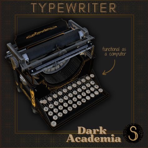 Sims 4 Cc Academia Furniture, Sims 4 Dark Academia Furniture, Sims 4 Cc Typewriter, Sims4 Cc Dark Academia, Sims 4 Typewriter, Draco Malfoy Sims 4 Cc, Sims 4 Cc Dark Academia Clothes Patreon, Sims 4 Cc Steampunk Furniture, Sims 4 Cc Maxis Match Dark Academia