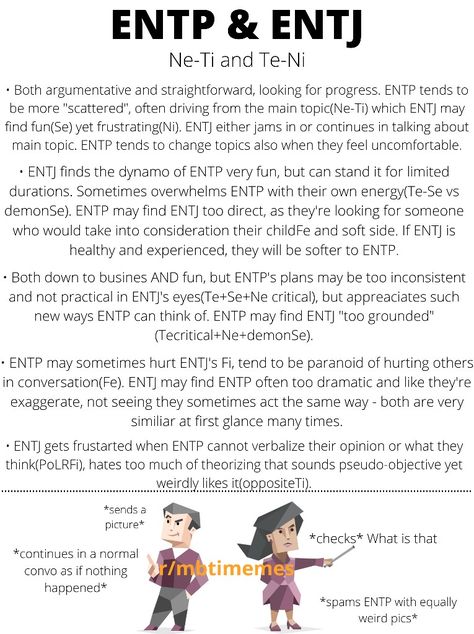 Entp X Intp Friendship, Entp Friendship, Entj X Entp, Entp Relationship, Entj Entp, Myers Briggs Test, Jungian Psychology, Personality Growth, Mbti Types