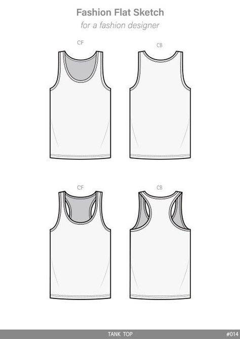 Sleeveless TANK TOP (two different versions) Fashion flat technical drawing vector template #apparel #clothes #style #FlatSketches #illustration #template #designer #snapback #design Outfit Patterns, Technical Flats, Fashion Design Template, Illustration Template, Illustrator Vector, T Shirt Design Template, Technical Drawings, Flat Sketches, Drawing Vector