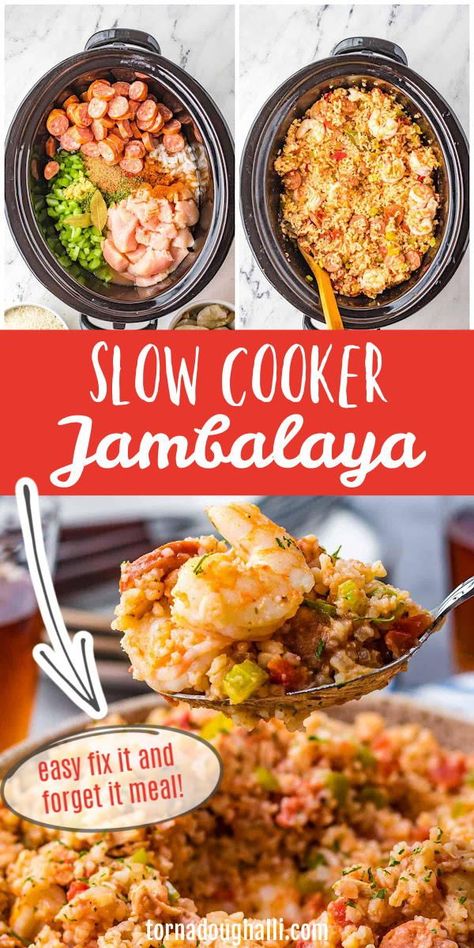 Jambalaya Recipe Slow Cooker, Jambalaya Crockpot, Slow Cooker Jambalaya Recipe, Jambalaya Recipe Crockpot, Shrimp Jambalaya Recipe, Chicken Jambalaya Recipe, Sausage Jambalaya Recipe, Slow Cooker Jambalaya, Chicken And Sausage Jambalaya