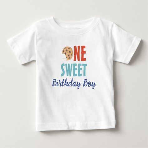 One Sweet Birthday Boy Cookie T-Shirt One Sweet Birthday, First Birthday Shirt Boy, Boys First Birthday, Cookies Party, Cookies Theme, Birthday Boys, First Birthday Shirts, Sweet Birthday, Cookie Party