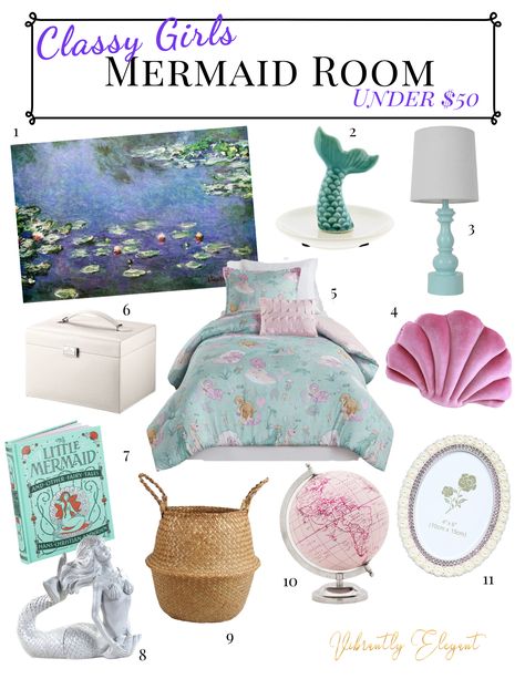 Mermaid Bedroom Ideas For Women, Mermaid Bedroom Ideas For Girls Kids, Sophisticated Mermaid Bedroom, Pink Mermaid Bedroom Ideas, Teen Mermaid Room, Mermaid Toddler Room, Mermaid Bedroom Aesthetic, Mermaid Room Aesthetic, Purple Mermaid Bedroom Ideas