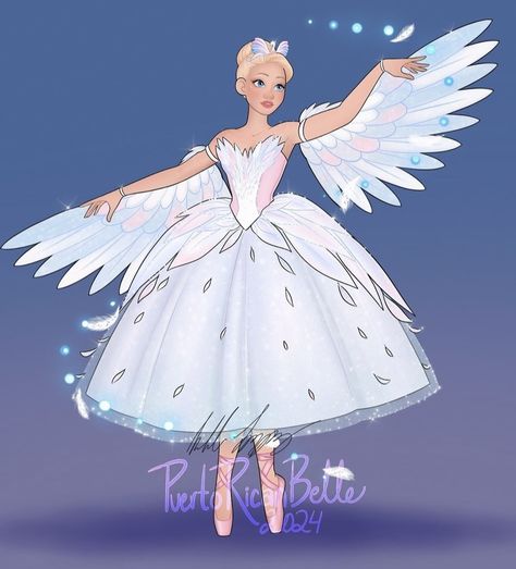 Barbie Swan Lake Dress, Swan Lake Dress, Odette Swan Princess, Barbie Films, Barbie Fanart, Barbie Swan Lake, Barbie Art, Barbie Drawing, Feminist Icons