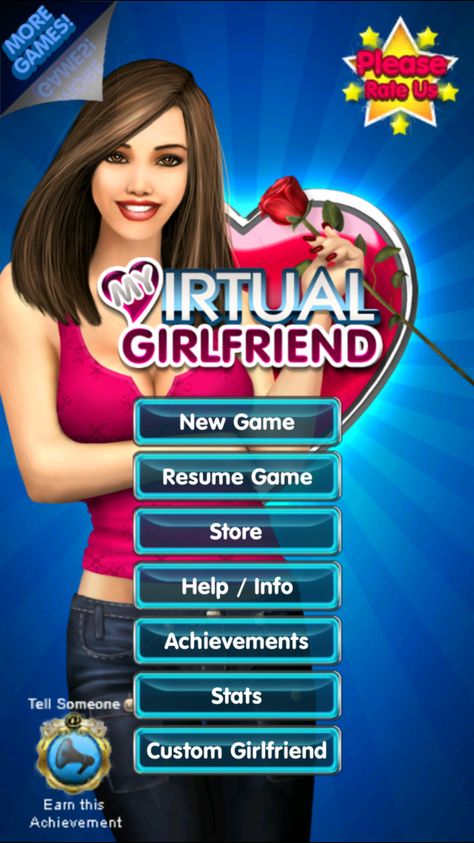 Please check out my app:  My Virtual Girlfriend #indiegamedev https://itunes.apple.com/us/app/my-virtual-girlfriend/id369849199?mt=8 Andriod: https://play.google.com/store/apps/details?id=com.wetproductions.mvg&hl= Apps For Girls, Virtual Girlfriend, Indie Game Dev, Me App, Game Store, News Games, Design