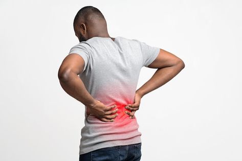 Black man holding his hands on lower bac... | Premium Photo #Freepik #photo #backache #sciatica #back-pain #spine-pain Sciatica Symptoms, Low Sodium Diet, Kidney Stone, Sciatica Relief, Sciatica Pain, Uric Acid, Chiropractic Care, Chronic Inflammation, Sciatica