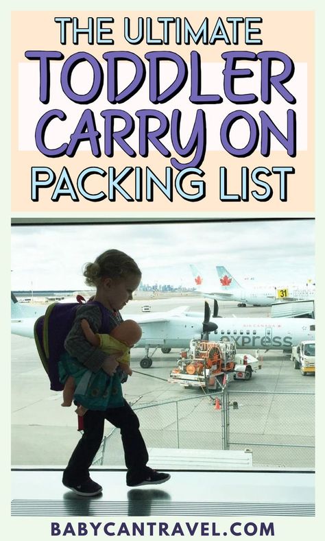 The ultimate toddler carry-on packing list can make traveling with a toddler much smoother and more enjoyable. From snacks and toys to essentials like a change of clothes and comfort items, having everything organized helps keep your little one happy and content on the go. Use these toddler travel tips to pack smart and ensure you’re fully prepared for a stress-free trip with your little explorer. Toddler Packing List, Baby Travel Checklist, Flying With A Toddler, Airplane Carry On, Airplane Activities, Printable Packing List, Ultimate Packing List, Carry On Packing, Packing Guide