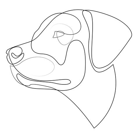 Continuous line Labrador Retriever. Single line minimal style Labrador dog vector illustration. Portrait Labrador Line Art, Line Art Drawings Dog, Labrador Tattoo, Line Art Animals, One Line Animals, Dog Line Drawing, Dog Line Art, Dog Line, Single Line Drawing