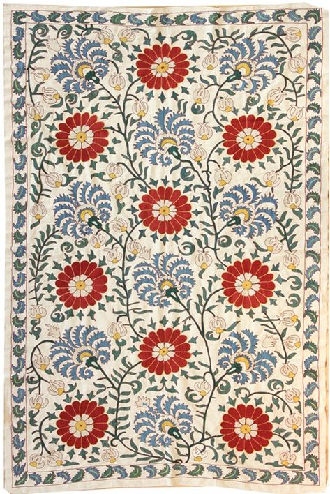 Suzani Prints, Suzani Pattern, Suzani Rug, Chintz Fabric, Turkish Pattern, Vintage Traditional, Turkish Art, Textile Patterns, Tile Design