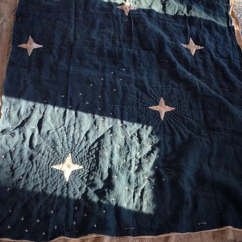 Goth Quilt, Celestial Quilt, Sun Quilt, Indigo Dyed Fabric, Patchwork Quilt Patterns, Dream Baby, Season Of The Witch, Ceramics Pottery Art, Handmade Quilts