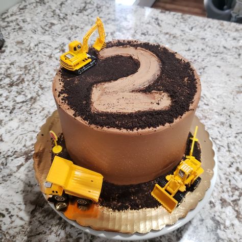 Dump Truck Birthday Cake, Digger Cake, Construction Birthday Cake, Second Birthday Cakes, Truck Birthday Cakes, Construction Cake, Truck Cakes, Construction Trucks, 2 Birthday Cake