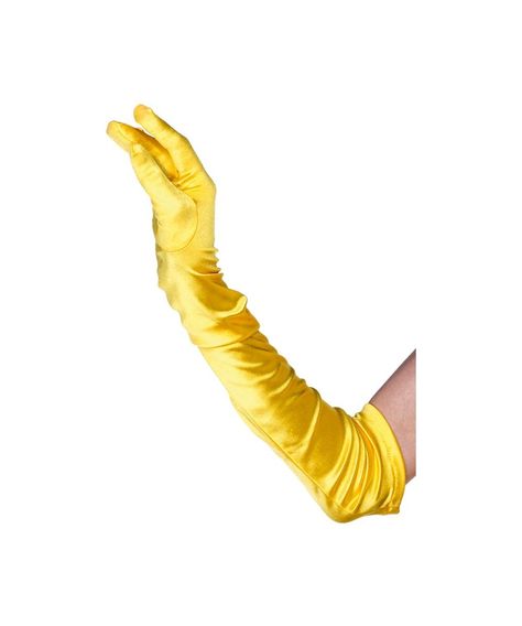 Yellow Long Satin Women Gloves Long Satin Gloves, Princess Gloves, Dress Etiquette, Yellow Gloves, Satin Gloves, Yellow Costume, Elegant Gloves, Elbow Length Gloves, Costume Gloves