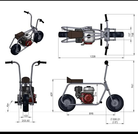 Diy Mini Bike, Minibike Diy, Mini Bike Diy, Go Kart Designs, Custom Mini Bike, Homemade Motorcycle, Mini Motorbike, Go Kart Plans, Bicycle Diy