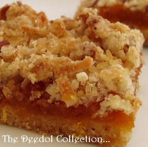 Granny's Old Fashioned Apricot Bars.... https://grannysfavorites.wordpress.com/2017/06/03/grannys-old-fashioned-apricot-bars/ Jam Squares Recipes Apricot, Apricot Coconut Crumble Bars, Apricot Crumble Bars, Dried Apricots Recipes, Apricot Squares, Apricot Bars Recipe, Dried Apricot Recipes, Apricot Crumble, Apricot Dessert