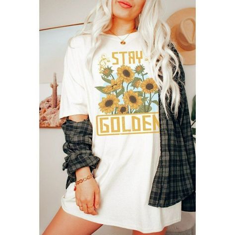 Stay Golden Oversized Graphic Tee Is Printed On The Popular Comfort Colors 1717 Relaxed Oversized T-Shirt. Lightweight And Super Soft, This Shirt Is A Comfortable Fit For Effortless Style. For A More Oversized Fit, Honey Tee Recommends Sizing Up One Size Or Two. For More Accurate Measurements, Visit The Comfort Colors Website. Disclaimer: Our Models Typically Are Portrayed Wearing A Size Small But For The Oversized Tees Are Wearing A Size Medium Sizes Available: S-Xl Color: White Oversized Fit B Colors Website, Oversized Tees, Slogan Shirts, Stay Golden, Oversized Graphic Tee, Women Tunic Tops, Tee Outfit, Tees For Women, Oversized T Shirt