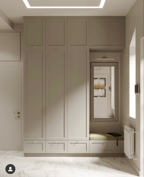 Latest Cupboard Designs, Living Room Cupboards, Hall Wardrobe, Hall Cupboard, Bedroom Built In Wardrobe, Home Door Design, Home Hall Design, Mudroom Design, Design Wardrobe