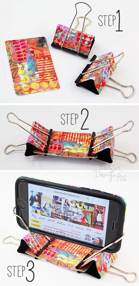 Binder Clip Hacks, Diy Phone Stand, Iphone Holder, Iphone Stand, Binder Clips, Cool Ideas, Paper Clips, Cell Phone Holder, Diy Phone