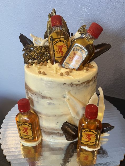 Fireball Themed Cake, Fireball Themed Birthday Party, Fireball Themed Party, Fireball Cake, 30th Birthday Themes, Army Party, 50th Birthday Party Decorations, Bachelorette Ideas, 40th Birthday Cakes