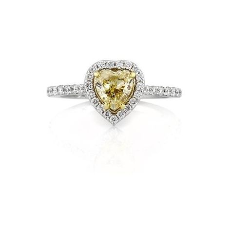 Mark Broumand 1.22ct Fancy Yellow Heart Shaped Diamond Engagement Ring (15.860 RON) ❤ liked on Polyvore featuring jewelry, rings, white, 18k ring, yellow diamond rings, fancy engagement rings, white ring and heart shaped engagement rings Engagement Rings Heart, Shaped Engagement Rings, Heart Shaped Diamond Engagement Ring, Fancy Engagement Rings, Rings Fancy, Rings Heart, Heart Shaped Engagement Rings, Mark Broumand, Yellow Diamond Rings