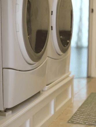 14 Nice DIY Laundry Pedestal Plans - Pro Tool Guide Washing Machine Pedestal Platform, Washer Dryer Platform Diy, Build Washer Dryer Pedestal, Build Laundry Pedestal, Raising Washer And Dryer Off Floor, Laundry Pedestal Diy Plans, Washer Dryer Stand Diy Laundry Pedestal, Raised Washer And Dryer Ideas Diy, Wood Washer And Dryer Pedestal