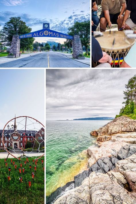 This image contains: A grid of various outdoor adventures in Sault Ste. Marie Sault Ste Marie Ontario, Ontario City, Sault Ste Marie, Michigan Road Trip, Mackinaw City, Ontario Travel, Northern Ontario, Canadian Travel, Long Drive