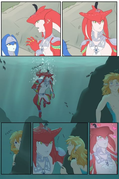 Breath Of The Wild Sidon, Sidon X Link, Sidon Zelda, Link Fanart, Prince Sidon, Adveture Time, Legend Of Zelda Memes, Zelda Funny, Gay Comics