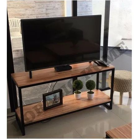 Rack Para Tv Estilo Industrial Con Columnas | MercadoLibre Diy Table Saw, Tv Stand Decor, Rack Tv, Metal Furniture Design, Tv Furniture, Iron Furniture, Steel Furniture, Diy Pallet Furniture, Coffee Table Design