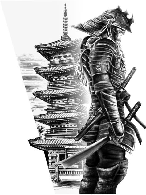 Ninja Tattoo, Japanese Warrior Tattoo, Samurai Tattoo Sleeve, Samurai Warrior Tattoo, Guerriero Samurai, Warrior Tattoo Sleeve, Temple Tattoo, Samurai Tattoo Design, Warrior Tattoos