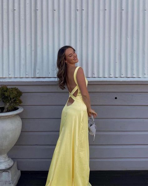 The best selling Iris Maxi Dress is everything and more 🥝 So gorg. Shop the look now! ⚡️ Yellow Formal Dress, Formal Dresses Australia, Dress Hire, Dresses Australia, Backless Prom Dresses, Shop The Look, Evening Gowns Formal, Gold Coast, Yellow Dress