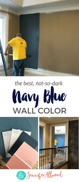 Bedroom Wall Color Ideas, Needlepoint Navy, Blue Wall Color, Navy Blue Bedroom Walls, Bedroom Wall Color, Andy's Room, Navy Accent Walls, Navy Bedroom, Jennifer Allwood