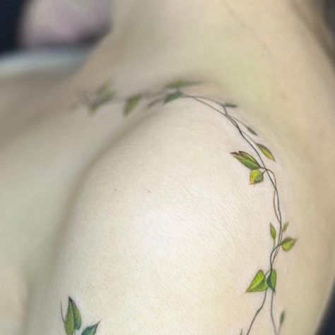 Vanessa Rached Tattoos on Instagram: "Wearing the colors of her village🍃 @jana.tabet   ▪️for appts: 📧 Or📲 ▪️ ▪️vi.tattoos.studio@gmail.com▪️  . . #vinetattoo #naturetattoo #leavestattoo #coloredtattoo  #inkedwomen #tattoodo #lebanesetattooartist #inked" Vine Arm Band Tattoo, Ivy Tattoo Vines For Women, Ivy Tattoo Design, Ivy Tattoos, Ivy Tattoo, Nerdy Tattoos, Vine Tattoos, Arm Band Tattoo, Red Tattoos