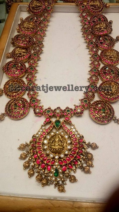 Ruby Haram Designs, Ruby Haram, Lakshmi Haram, Mango Mala, Haram Designs, Saree Bollywood, Bridal Jewels, Antique Gold Jewelry Indian, Temple Jewelry