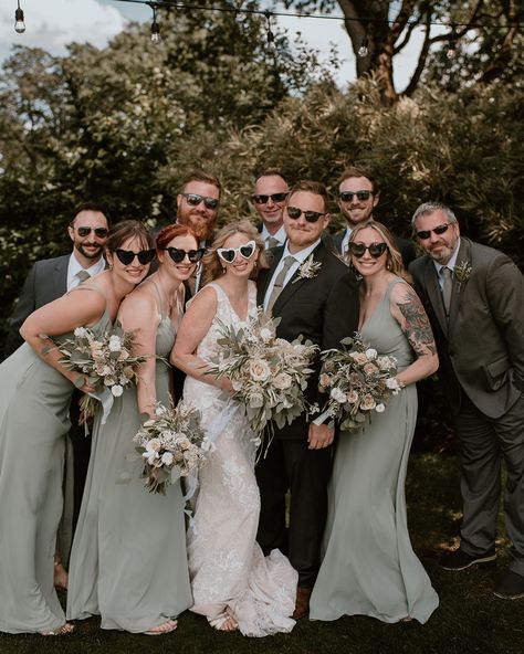 Unforgettable Summer Wedding Day at The Griffin House in the Columbia River Gorge! — Madeline Rose Photography Co. The Griffin House, Hood River Wedding, Bridal Sunglasses, Camper Bar, Wedding Party Photography, Grazing Table, Sage Wedding, Sage Green Wedding, Beautiful Love Stories