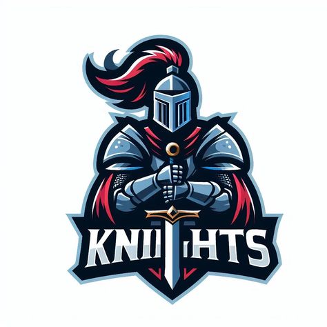 I will give a high quality knighters mascot logo for your company Chess Knight Logo, Knights Logo Design, Knight Shirt Design, Knight Vector Illustration, Knights Tshirt Design, Knight Logo, Red Knight, Sports Team Logos, Jersey Design