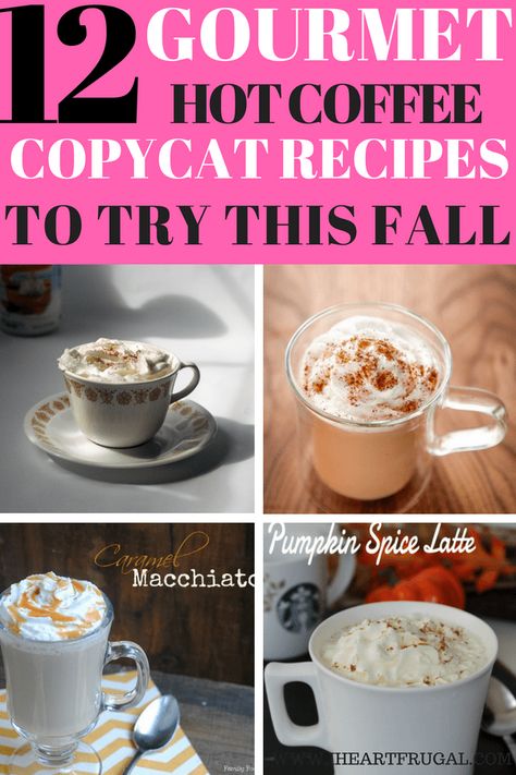 12 Hot Gourmet Coffee Copy Cat Recipes to Try This Fall Hot Coffee Recipes, Fall Coffee Recipes, Coffee Recipes At Home, Coffee Creations, Coffee Recipes Hot, Special Drinks, Coffee Facts, Tea Cart, Best Drinks