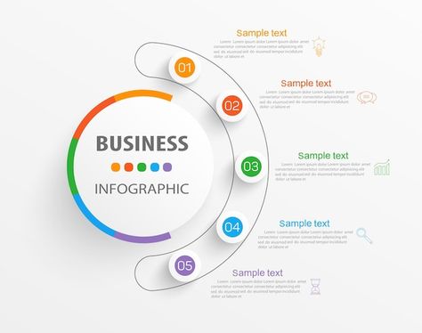 Infographic template with 5 options or ... | Premium Vector #Freepik #vector #project-timeline #infographic-layout #business-diagram #infographic-label Sharepoint Design, Data Visualization Infographic, Circle Diagram, Infographics Template, Circle Infographic, Digital Advertising Design, Vector Infographic, Infographic Design Template, Powerpoint Design Templates