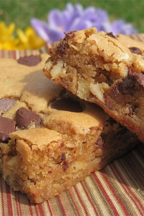 White Bean Blondies, Bean Blondies, Blonde Brownies, The Cookin Chicks, Ultimate Chocolate Chip Cookie, Blondies Recipe, Chocolate Chip Cookie Bars, White Bean, Bacon Recipes