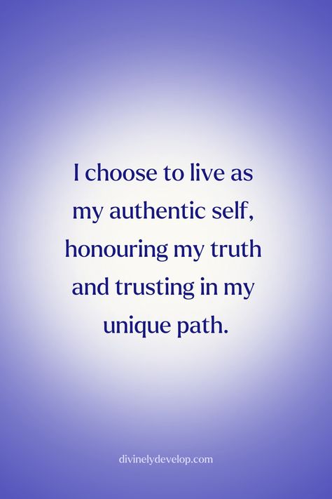 Pin this powerful daily affirmation to help you live authentically and become your best self! Embrace positive self-growth, trust your unique path, and honour your truth with this uplifting self-improvement mantra. Perfect for your vision board or manifestation journal, this aesthetic reminder will inspire you to align with your true self every day. 💙 Trust Affirmations, Affirmation For Confidence, Positive Daily Affirmations, Live Authentically, Affirmations For Success, Create Your Dream Life, Become Your Best Self, Attract Love, Wealth And Abundance