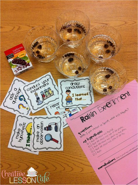 Thanks for visiting my second grade teaching blog for some creative ideas and freebies for your elementary classroom lessons and activities! Dancing Raisins Science Experiment, Ks2 Activities, 2nd Grade Science Projects, Dancing Raisins Experiment, Dancing Raisins, Matter Unit, Pumpkin Science, Scientific Process, Science Area